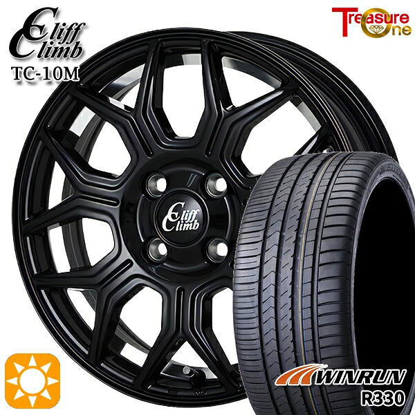 215/40R17 87W XL ウィンラン R330 トレジャーワン クリフクライム TC10M ブラックアンダーカットポリッシュ 17インチ 6.5J 4H100 サマータイヤホイールセット