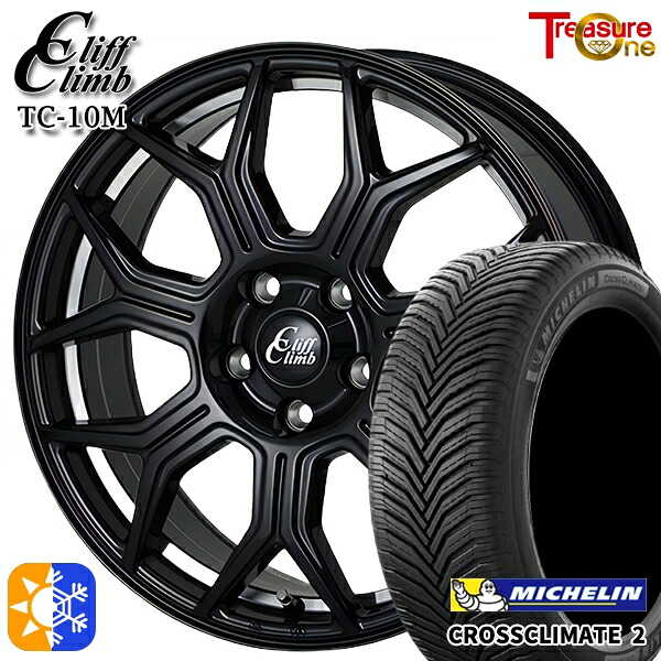 235/55R18 104V XL ミシュラン クロスクライメート2 トレジャーワン クリフクライム TC10M ブラックアンダーカットポリッシュ 18インチ 7.0J 5H114.3 オールシーズンタイヤホイールセット｜タイヤホイール激安王国 101,475円