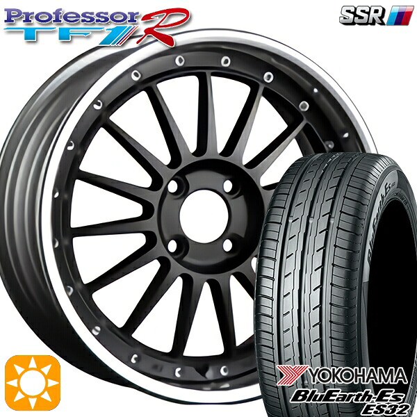 195/50R16 84V ヨコハマ ブルーアース ES32 SSR プロフェッサー TF1R フラットブラック 16インチ 6.0J 4H100 サマータイヤホイールセット|タイヤホイール激安王国