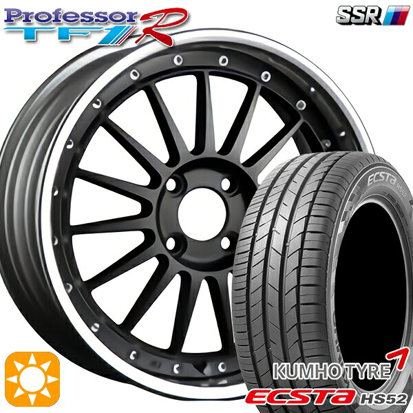 195/55R16 87V クムホ エクスタ HS52 SSR プロフェッサー TF1R フラットブラック 16インチ 6.0J 4H100 サマータイヤホイールセット 120,200円