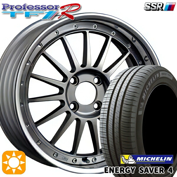 4/10ﾎﾟｲﾝﾄ10倍★185/55R16 87V XL ミシュラン エナジーセイバー4 SSR プロフェッサー TF1R チタンシルバー 16インチ 6.0J 4H100 サマータイヤホイールセット