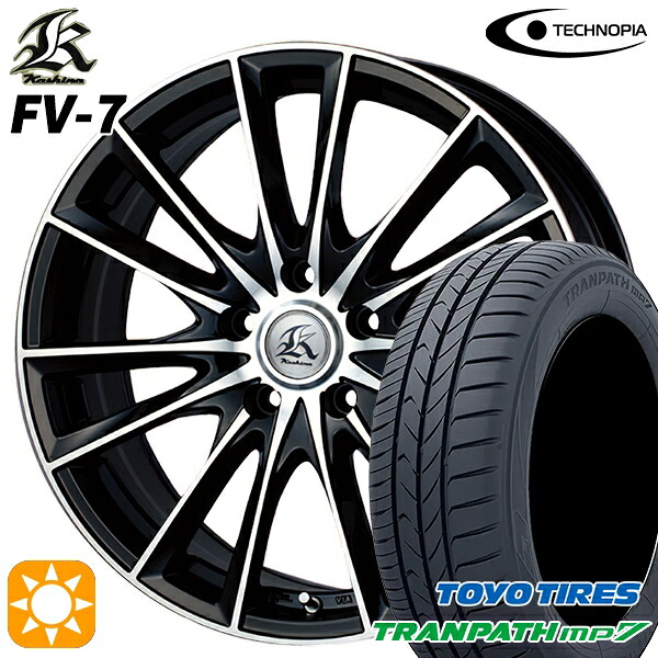 215/60R17 96H トーヨー トランパス mp7 テクノピア カシーナ FV7 ブラックポリッシュ 17インチ 7.0J 5H114.3 サマータイヤホイールセット|タイヤホイール激安王国