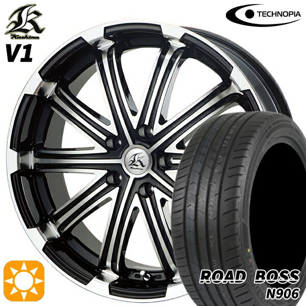 245/35R20 95W XL ロードボス N906 テクノピア カシーナ V1 ブラックポリッシュ 20インチ 8.5J 5H114.3 サマータイヤホイールセット
