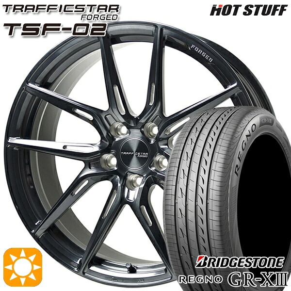 クラウン ヴェゼル 225/40R19 93W XL ブリヂストン レグノ GRX3 HotStuff トラフィックスターフォージド TSF-02 ブラッシュド/ブラッククリア 19インチ 8.0J 5H114.3 サマータイヤホイールセット|タイヤホイール激安王国