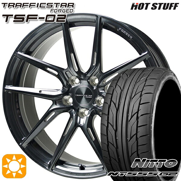 F) 235/35R19 91Y XL R) 265/30R19 93Y XL ニットー NT555 G2 HotStuff トラフィックスターフォージド TSF-02 ブラッシュド/ブラッククリア 19インチ 8.0J 5H114.3 サマータイヤホイールセット|タイヤホイール激安王国