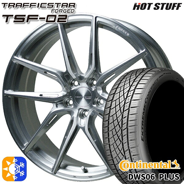 4/10ﾎﾟｲﾝﾄ10倍★アルファード C-HR 245/35R20 95Y XL コンチネンタル DWS06+ HotStuff トラフィックスターフォージド TSF-02 ブラッシュド 20インチ 8.5J 5H114.3 オールシーズンタイヤホイールセット