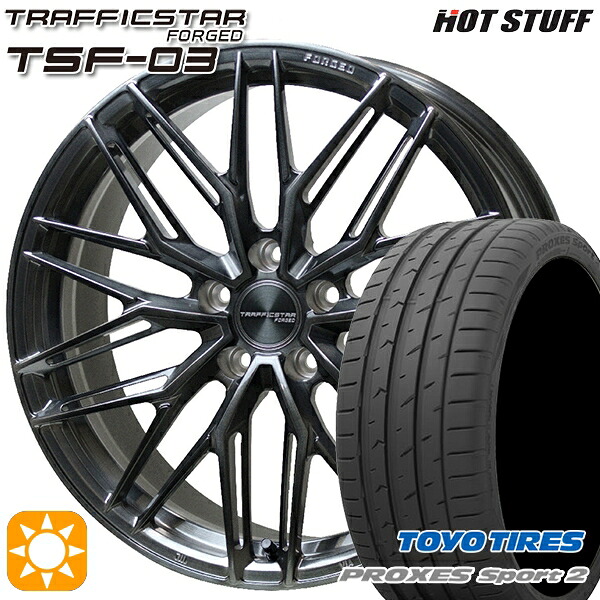 4/10ﾎﾟｲﾝﾄ10倍★クラウン ヴェゼル 225/40R19 93Y XL トーヨー プロクセススポーツ2 HotStuff トラフィックスターフォージド TSF-03 ブラッシュド/ブラッククリア 19インチ 8.0J 5H114.3 サマータイヤホイールセット