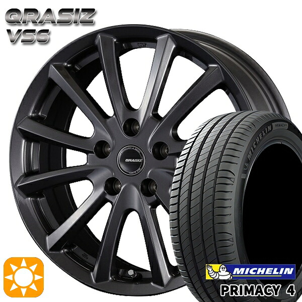 205/55R16 91W ミシュラン プライマシー4 コーセイ クレイシズ VS6 ガンメタリック 16インチ 6.5J 5H114.3 サマータイヤホイールセット