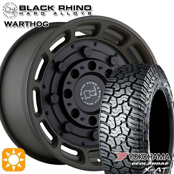 265/70R17 ヨコハマ ジオランダー X-AT G016 ブラックライノ WARTHOG ワートホッグ MATTE OD GREEN W/BLACK CENTER 17インチ 8.5J 6H139.7 サマータイヤホイールセット｜タイヤホイール激安王国