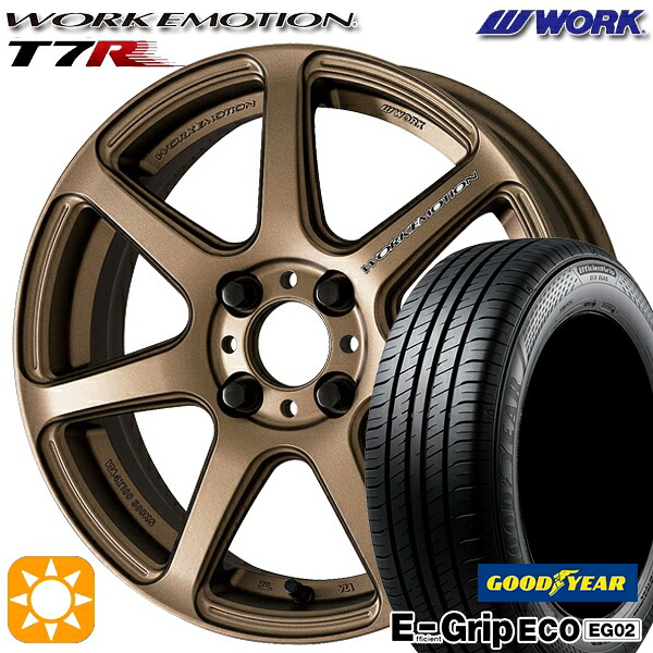 4/20ﾎﾟｲﾝﾄ10倍★アクア クロスビー 185/55R16 83V グッドイヤー エフィシェントグリップ EG02 WORK エモーション T7R アッシュドチタン 16インチ 6.5J 4H100 サマータイヤホイールセット