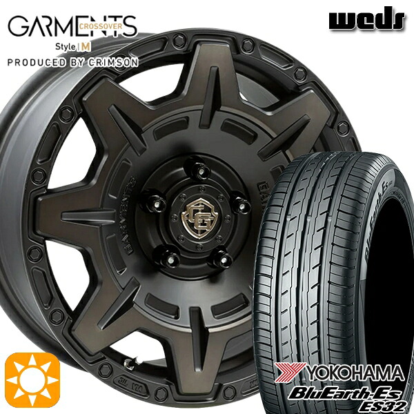 フォレスターSK9/SKE 225/55R17 97W ヨコハマ ブルーアース ES32 Weds ガーメンツ スタイルM マットブラッククリア 17インチ 7.0J 5H114.3 サマータイヤホイールセット｜タイヤホイール激安王国
