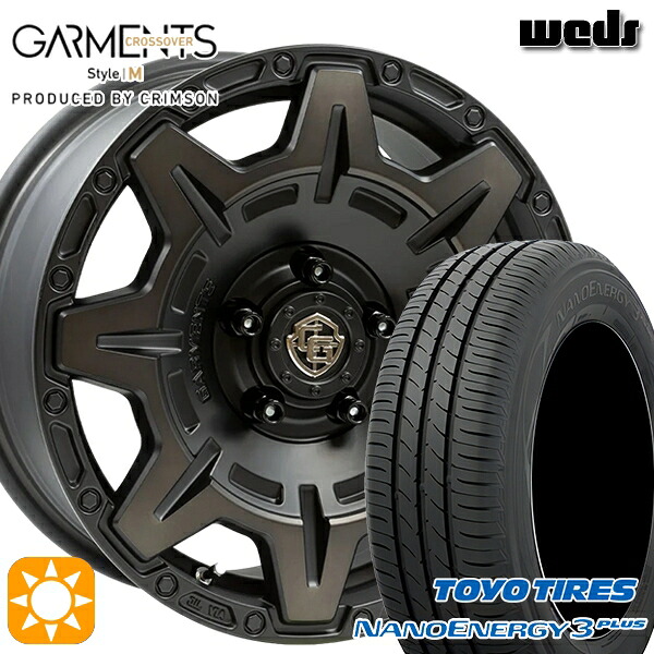 エスティマ ヤリスクロス 215/60R16 95H トーヨー ナノエナジー3プラス Weds ガーメンツ スタイルM マットブラッククリア 16インチ 7.0J 5H114.3 サマータイヤホイールセット
