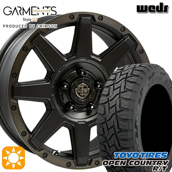 エクストレイル フォレスター 225/60R17 99Q トーヨー オープンカントリー R/T Weds ガーメンツ スタイルU マットブラッククリア 17インチ 7.0J 5H114.3 サマータイヤホイールセット