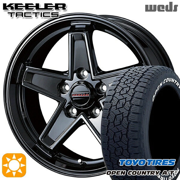 4/10ﾎﾟｲﾝﾄ10倍★JEEPラングラー 285/70R17 116/113Q トーヨー オープンカントリーA/T3 ホワイトレター Weds キーラー タクティクス グロスブラック 17インチ 7.5J 5H127 サマータイヤホイールセット