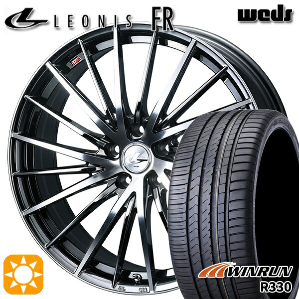 プリウスα クラウン 235/35R19 91W XL ウィンラン R330 Weds レオニス FR BMCMC (ブラックメタルコート ミラーカット) 19インチ 7.5J 5H114.3 サマータイヤホイールセット