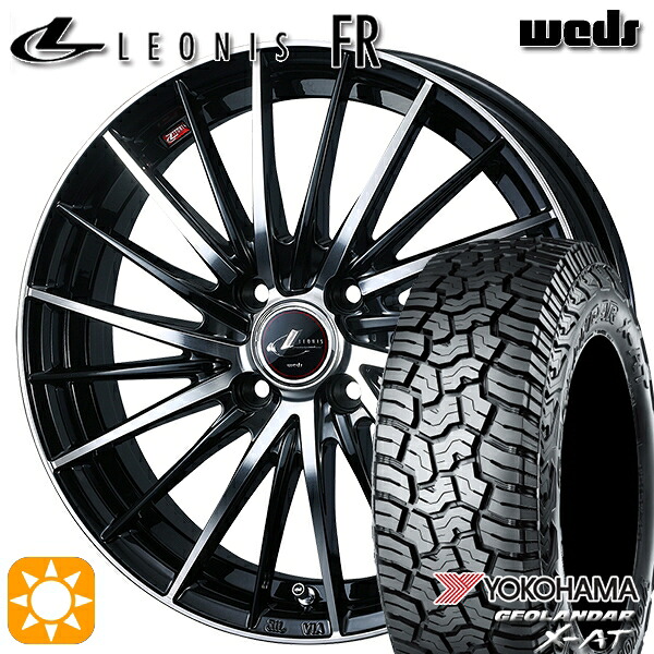 165/60R15 77H ヨコハマ ジオランダーX-AT G016 Weds レオニス FR PBMC (パールブラック ミラーカット) 15インチ 4.5J 4H100 サマータイヤホイールセット｜タイヤホイール激安王国
