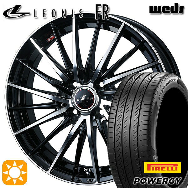 205/45R17 88W XL ピレリ パワジー Weds レオニス FR PBMC (パールブラック ミラーカット) 17インチ 6.5J 4H100 サマータイヤホイールセット