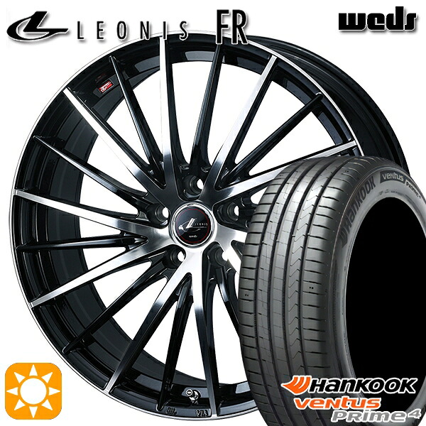 195/60R16 89V ハンコック ベンタスプライム4 K135 Weds レオニス FR PBMC (パールブラック ミラーカット) 16インチ 6.5J 5H114.3 サマータイヤホイールセット|タイヤホイール激安王国