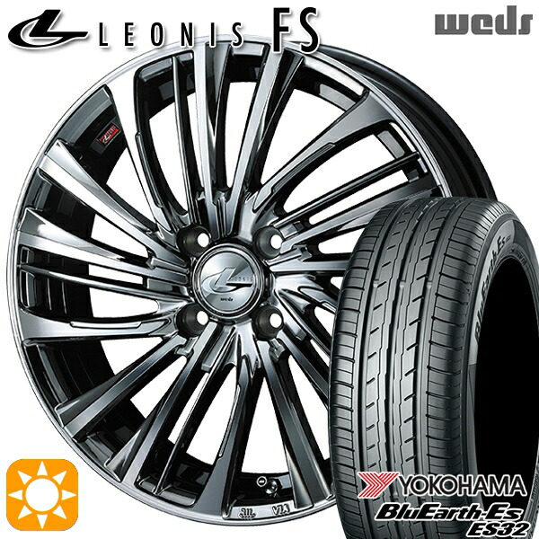 アクア ヤリス 205/40R17 84V XL ヨコハマ ブルーアース ES32 Weds レオニス FS BMCMC (ブラックメタルコート/ミラーカット) 17インチ 6.5J 4H100 サマータイヤホイールセット