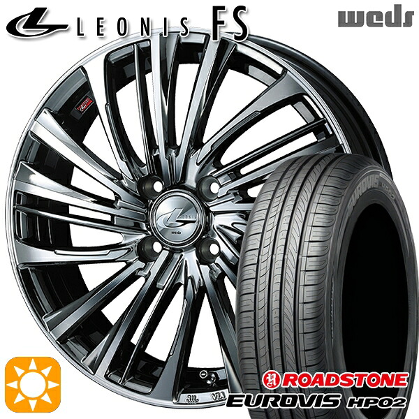 155/65R14 ネクセン ロードストーン ユーロビズ HP02 Weds レオニス FS BMCMC (ブラックメタルコート/ミラーカット) 14インチ 4.5J 4H100 サマータイヤホイールセット