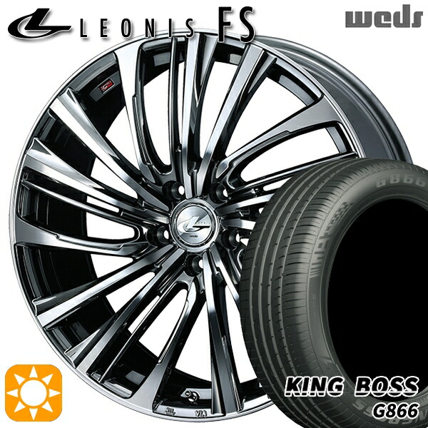 225/45R18 95W XL キングボス G866 Weds レオニス FS BMCMC (ブラックメタルコート/ミラーカット) 18インチ 8.0J 5H114.3 サマータイヤホイールセット