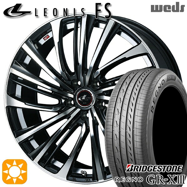 ハリアー アウトランダー 245/45R19 102W XL ブリヂストン レグノ GRX3 Weds レオニス FS PBMC (パールブラック/ミラーカット) 19インチ 8.0J 5H114.3 サマータイヤホイールセット