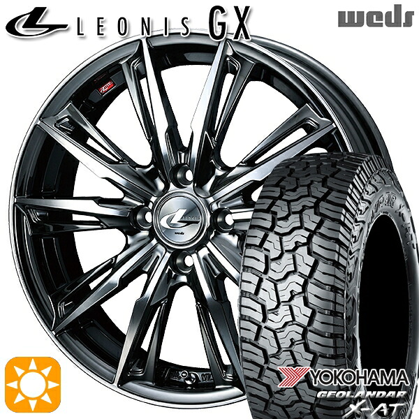 ライズ ロッキー LT215/70R16 100/97Q ヨコハマ ジオランダー X-AT G016 Weds レオニス GX BMCMC (ブラックメタルコート/ミラーカット) 16インチ 6.0J 4H100 サマータイヤホイールセット