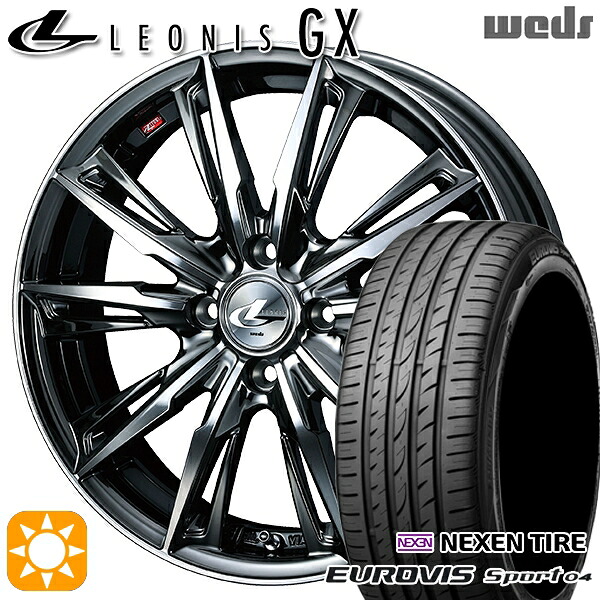 4/20ﾎﾟｲﾝﾄ10倍★165/60R14 75H ロードストーン ユーロビズ Sport 04 Weds レオニス GX BMCMC (ブラックメタルコート/ミラーカット) 14インチ 4.5J 4H100 サマータイヤホイールセット 59,040円