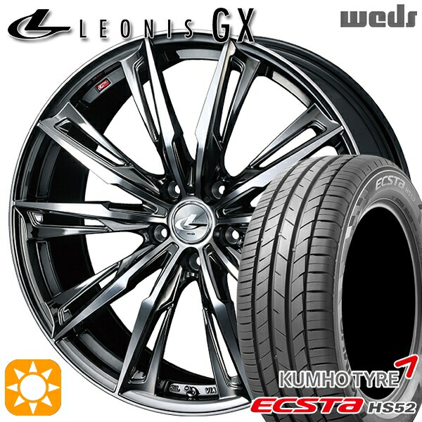 C-HR カローラクロス 215/60R17 100V XL クムホ エクスタ HS52 Weds レオニス GX BMCMC (ブラックメタルコート/ミラーカット) 17インチ 7.0J 5H114.3 サマータイヤホイールセット