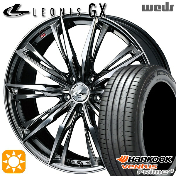 205/50R17 93W XL ハンコック ベンタスプライム4 K135 Weds レオニス GX BMCMC (ブラックメタルコート/ミラーカット) 17インチ 7.0J 5H100 サマータイヤホイールセット|タイヤホイール激安王国