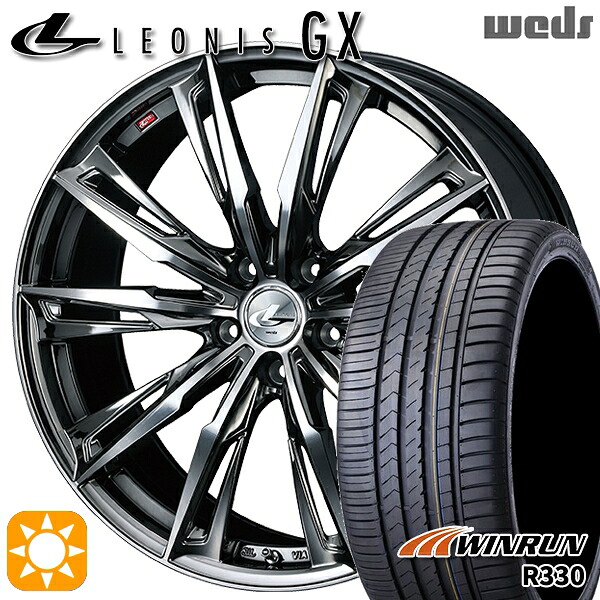 アクセラ アテンザ 215/45R18 93W XL ウィンラン R330 Weds レオニス GX BMCMC (ブラックメタルコート/ミラーカット) 18インチ 7.0J 5H114.3 サマータイヤホイールセット｜タイヤホイール激安王国