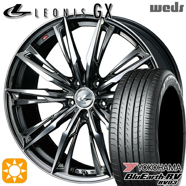 245/35R20 95W XL ヨコハマ ブルーアース RV03 Weds レオニス GX BMCMC (ブラックメタルコート/ミラーカット) 20インチ 8.5J 5H114.3 サマータイヤホイールセット