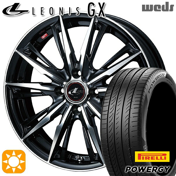 マツダ2 ノート 205/45R17 88W XL ピレリ パワジー Weds レオニス GX PBMC (パールブラック/ミラーカット) 17インチ 6.5J 4H100 サマータイヤホイールセット