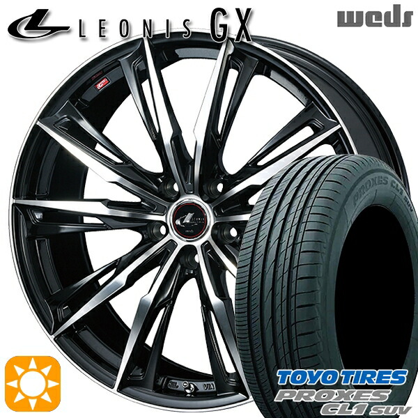 4/10ﾎﾟｲﾝﾄ10倍★RAV4 245/45R20 103W トーヨー プロクセス CL1 SUV Weds レオニス GX PBMC (パールブラック/ミラーカット) 20インチ 8.5J 5H114.3 サマータイヤホイールセット