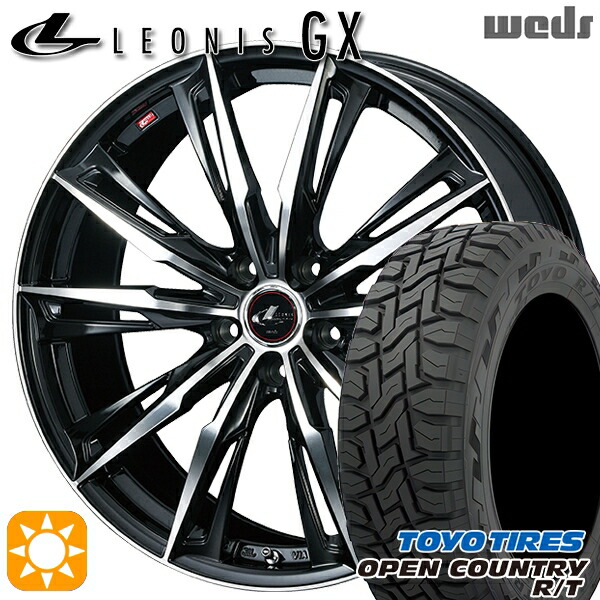 225/65R17 102Q トーヨー オープンカントリー R/T Weds レオニス GX PBMC (パールブラック/ミラーカット) 17インチ 7.0J 5H114.3 サマータイヤホイールセット