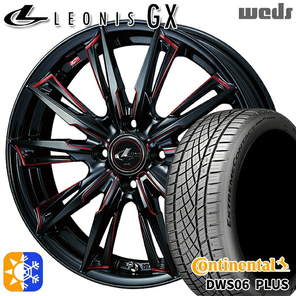 マツダ2 ノート 205/45R17 88W XL コンチネンタル DWS06+ Weds レオニス GX BK/SC[RED] (ブラック/SCマシニング[レッド]) 17インチ 6.5J 4H100 オールシーズンタイヤホイールセット 102,650円