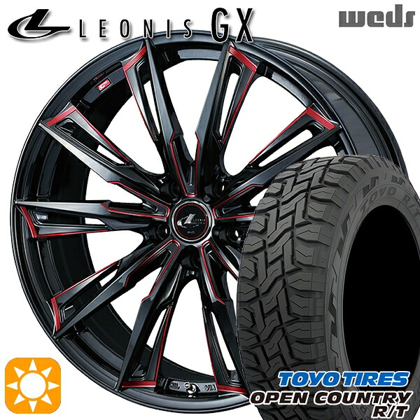 225/65R17 102Q トーヨー オープンカントリー R/T Weds レオニス GX BK/SC[RED] (ブラック/SCマシニング[レッド]) 17インチ 7.0J 5H114.3 サマータイヤホイールセット