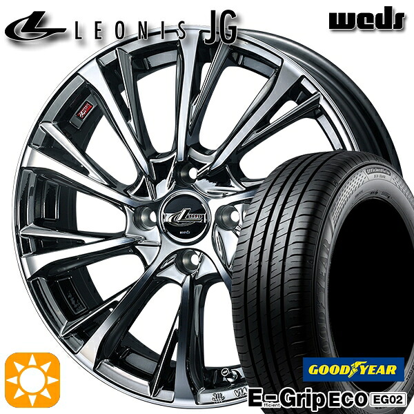 4/20ﾎﾟｲﾝﾄ10倍★N-BOX 165/50R16 75V グッドイヤー エフィシェントグリップ EG02 Weds ウェッズ レオニス JG BMCMC 16インチ 5.0J 4H100 サマータイヤホイールセット