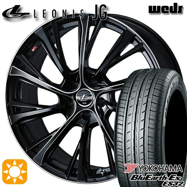 225/45R18 95W XL ヨコハマ ブルーアース ES32 Weds ウェッズ レオニス JG BK/SC 18インチ 7.0J 5H114.3 サマータイヤホイールセット|タイヤホイール激安王国