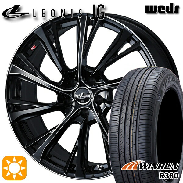 215/65R16 98H ウィンラン R380 Weds ウェッズ レオニス JG BK/SC 16インチ 6.5J 5H114.3 サマータイヤホイールセット|タイヤホイール激安王国
