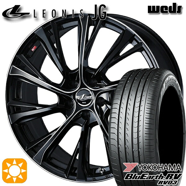 20アルファード 245/40R19 98W XL ヨコハマ ブルーアース RV03 Weds ウェッズ レオニス JG BK/SC 19インチ 8.0J 5H114.3 サマータイヤホイールセット