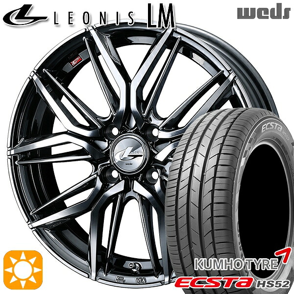 アクア ヤリス 195/50R16 88V XL クムホ エクスタ HS52 Weds レオニス LM BMCMC (ブラックメタルコート/ミラーカット) 16インチ 6.0J 4H100 サマータイヤホイールセット｜タイヤホイール激安王国 77,165円