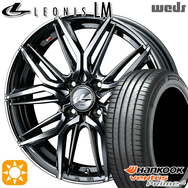 195/50R16 88V XL ハンコック ベンタスプライム4 K135 Weds レオニス LM BMCMC (ブラックメタルコート/ミラーカット) 16インチ 6.0J 4H100 サマータイヤホイールセット｜タイヤホイール激安王国