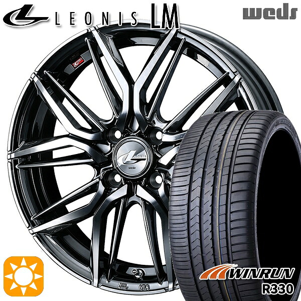 アクア ヤリス 205/40R17 84W XL ウィンラン R330 Weds レオニス LM BMCMC (ブラックメタルコート/ミラーカット) 17インチ 6.5J 4H100 サマータイヤホイールセット｜タイヤホイール激安王国 77,880円