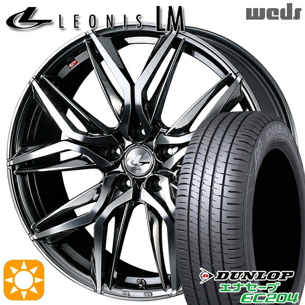 アクセラ アテンザ 215/45R18 93W XL ダンロップ エナセーブ EC204 Weds レオニス LM BMCMC (ブラックメタルコート/ミラーカット) 18インチ 7.0J 5H114.3 サマータイヤホイールセット