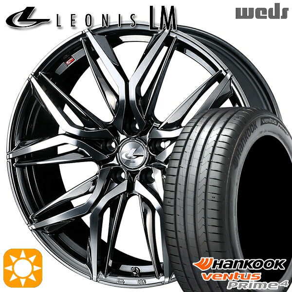 205/50R17 93W XL ハンコック ベンタスプライム4 K135 Weds レオニス LM BMCMC (ブラックメタルコート/ミラーカット) 17インチ 7.0J 5H100 サマータイヤホイールセット|タイヤホイール激安王国