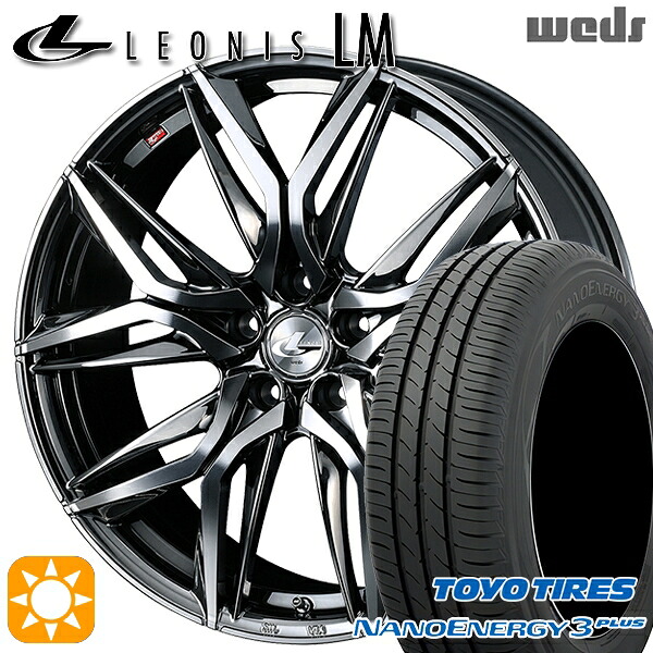215/45R17 87W トーヨー ナノエナジー3プラス Weds レオニス LM BMCMC (ブラックメタルコート/ミラーカット) 17インチ 7.0J 5H100 サマータイヤホイールセット｜タイヤホイール激安王国 109,395円