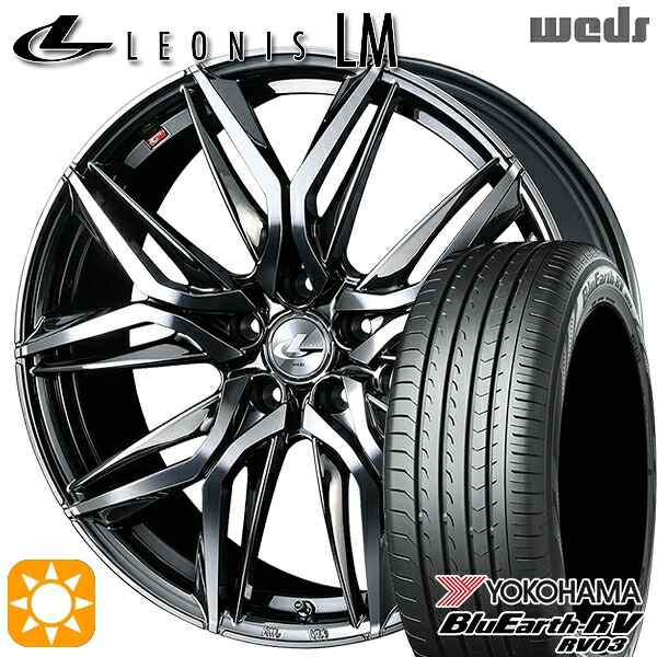 アルファード ヴェルファイア 245/40R19 98W XL ヨコハマ ブルーアース RV03 Weds レオニス LM BMCMC (ブラックメタルコート/ミラーカット) 19インチ 8.0J 5H114.3 サマータイヤホイールセット|タイヤホイール激安王国
