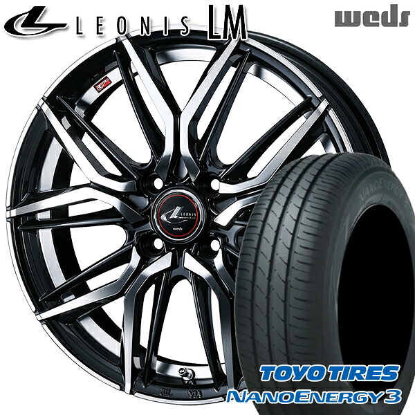 エブリィワゴン 165/60R14 75H トーヨー ナノエナジー3 Weds レオニス LM PBMC (パールブラック/ミラーカット) 14インチ 4.5J 4H100 サマータイヤホイールセット｜タイヤホイール激安王国