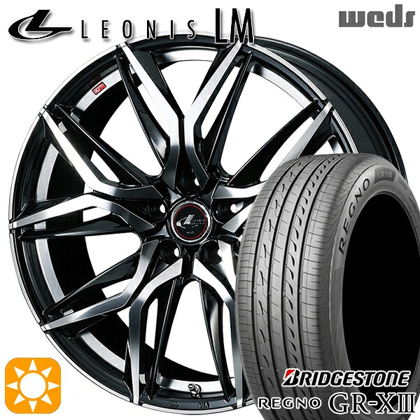 ハリアー アウトランダー 245/45R19 102W XL ブリヂストン レグノ GRX3 Weds レオニス LM PBMC (パールブラック/ミラーカット) 19インチ 8.0J 5H114.3 サマータイヤホイールセット